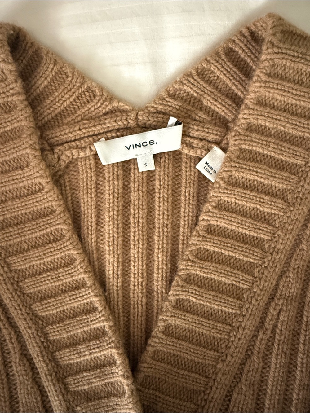 VINCE Cropped Ribbed Wool & Cashmere Button-Front - Picture 5 of 5